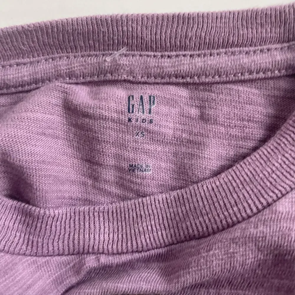 Gap Kids Long Sleeve Flash Skiing Graphic T Shirt Purple Size XS